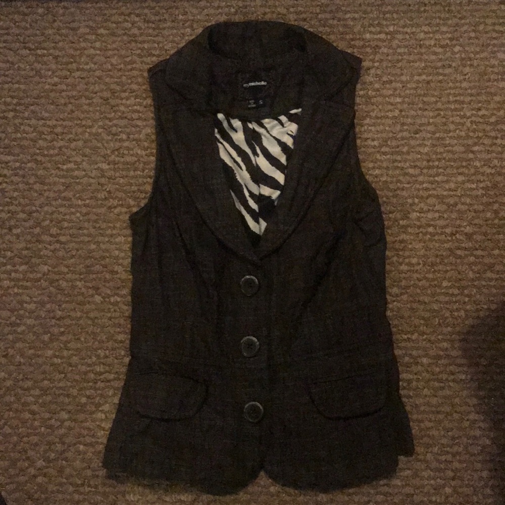 Brown three button vest